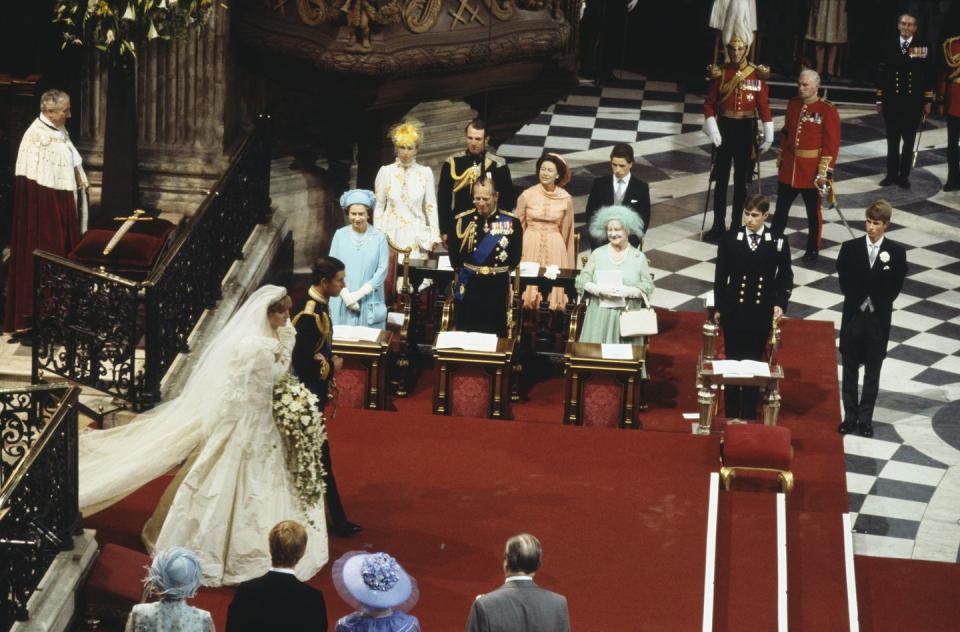 <p>Also in 1981, Prince Charles <a href="https://www.goodhousekeeping.com/life/entertainment/a33873/princess-diana-prince-charles-wedding-rare-candid-photos/" rel="nofollow noopener" target="_blank" data-ylk="slk:married Lady Diana Spencer;elm:context_link;itc:0;sec:content-canvas" class="link ">married Lady Diana Spencer</a>. Though the famous couple was having relationship problems prior to the wedding, Philip urged his son to make the decision to reconcile and marry or to end the relationship. Charles then chose to marry Diana.</p>