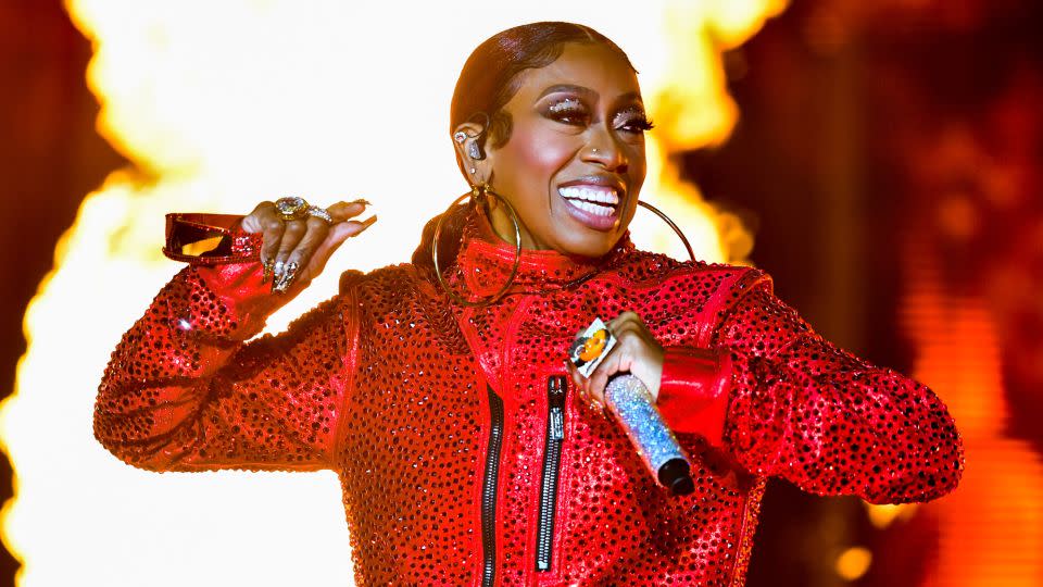 Missy Elliott performs onstage during the Lovers & Friends music festival in Las Vegas in May. She was inducted into the Rock & Roll Hall of Fame this year. - Aaron J. Thornton/WireImage/Getty Images