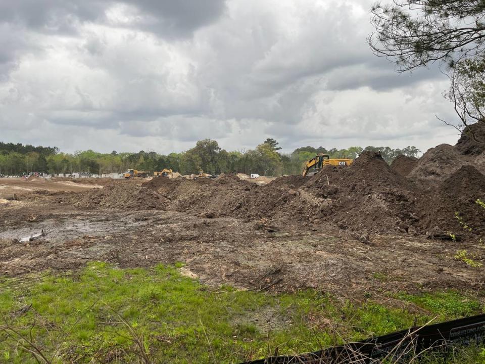 A site is being prepared for new apartments and single family homes along Grober Hill Road.