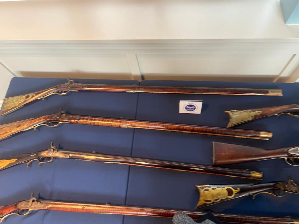 Historic rifles stolen in the 1970s from Blair County Historical Society In Altoona, Penn. The rifles were returned in a repatriation ceremony at the Museum of the American Revolution on March 13, 2023.