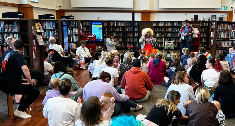 Many families turned out to Saturday's reading session at Newcastle City Library to support Timberlina and the message the session promotes. Source: Supplied