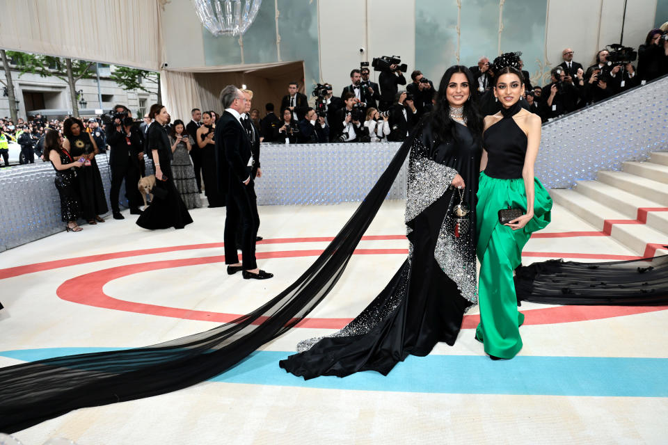 Isha Ambani and Diya Mehta Jatia attend The 2023 Met Gala Celebrating "Karl Lagerfeld: A Line Of Beauty" at The Metropolitan Museum of Art