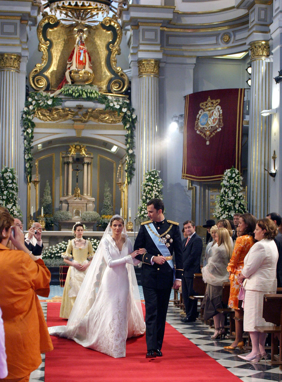 Queen Letizia on her wedding day in 2004