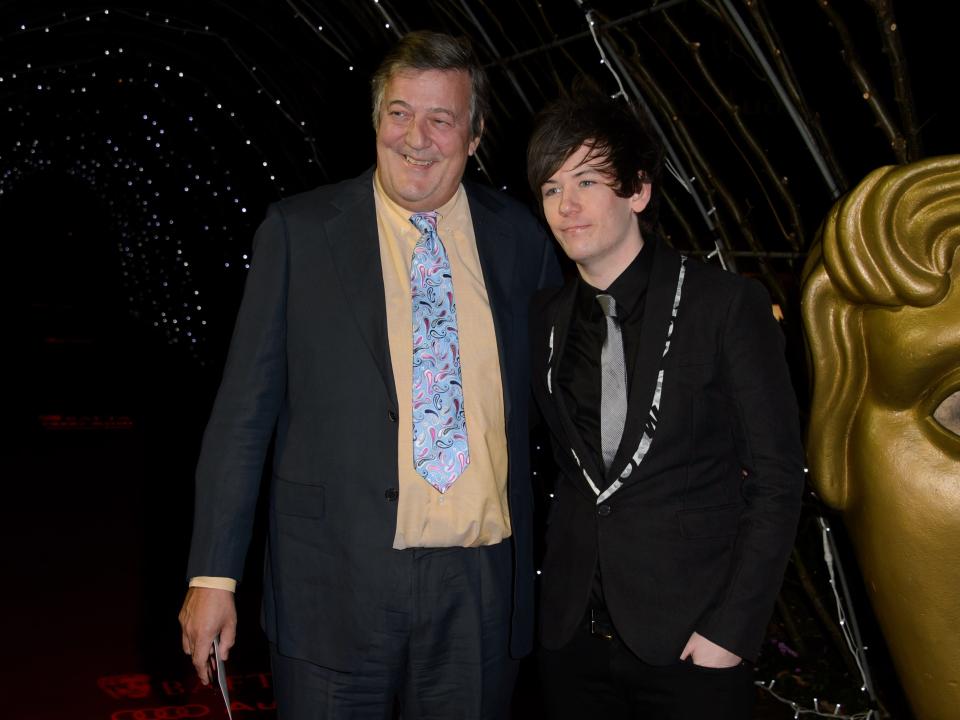 Stephen Fry and Elliot Spencer in suits