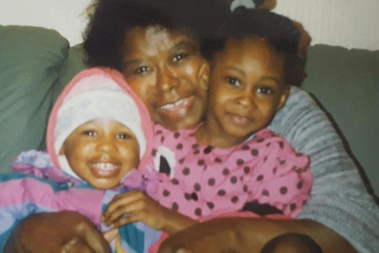 Eulin Hastings, 74, pictured with two of her granddaughters