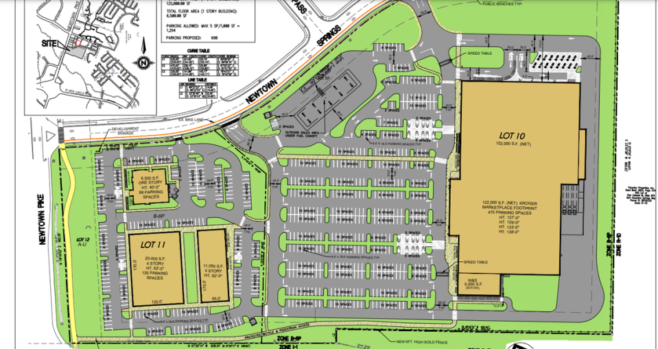 The Kroger Marketplace on Newtown Springs will also include a separate wine and spirits shop, a pharmacy drive-thru and a gas station. The development plan for the new grocery store was approved Feb. 8, 2024.