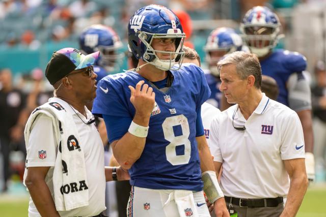 Giants' QB Daniel Jones (neck) has been ruled OUT for Sunday's game vs.  Dolphins.