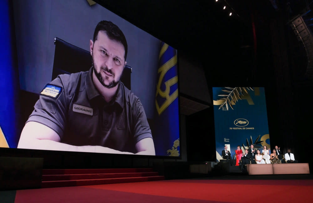 Volodymyr Zelensky at the Cannes Film Festival credit:Bang Showbiz