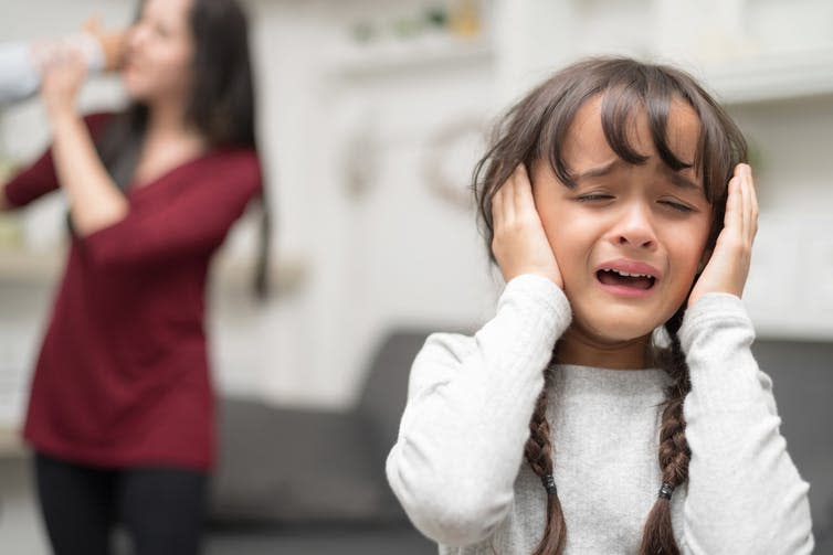 <span class="caption">Relationships with violent partners can often lead to abortion if a woman fears for the safety of a child.</span> <span class="attribution"><a class="link " href="https://www.shutterstock.com/image-photo/domestic-violence-family-conflict-concept-sadness-721738633" rel="nofollow noopener" target="_blank" data-ylk="slk:Shutterstock;elm:context_link;itc:0;sec:content-canvas">Shutterstock</a></span>
