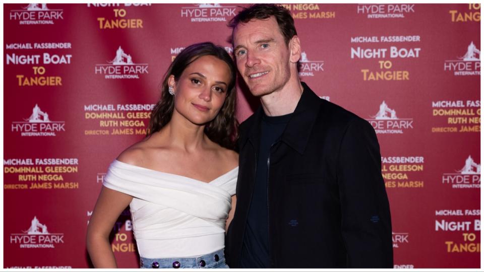 Alicia Vikander, Michael Fassbender at Night Boat to Tangier event