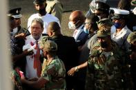 St. Vincent and the Grenadines Prime Minister Ralph Gonsalves is evacuated after an injury in Kingstown