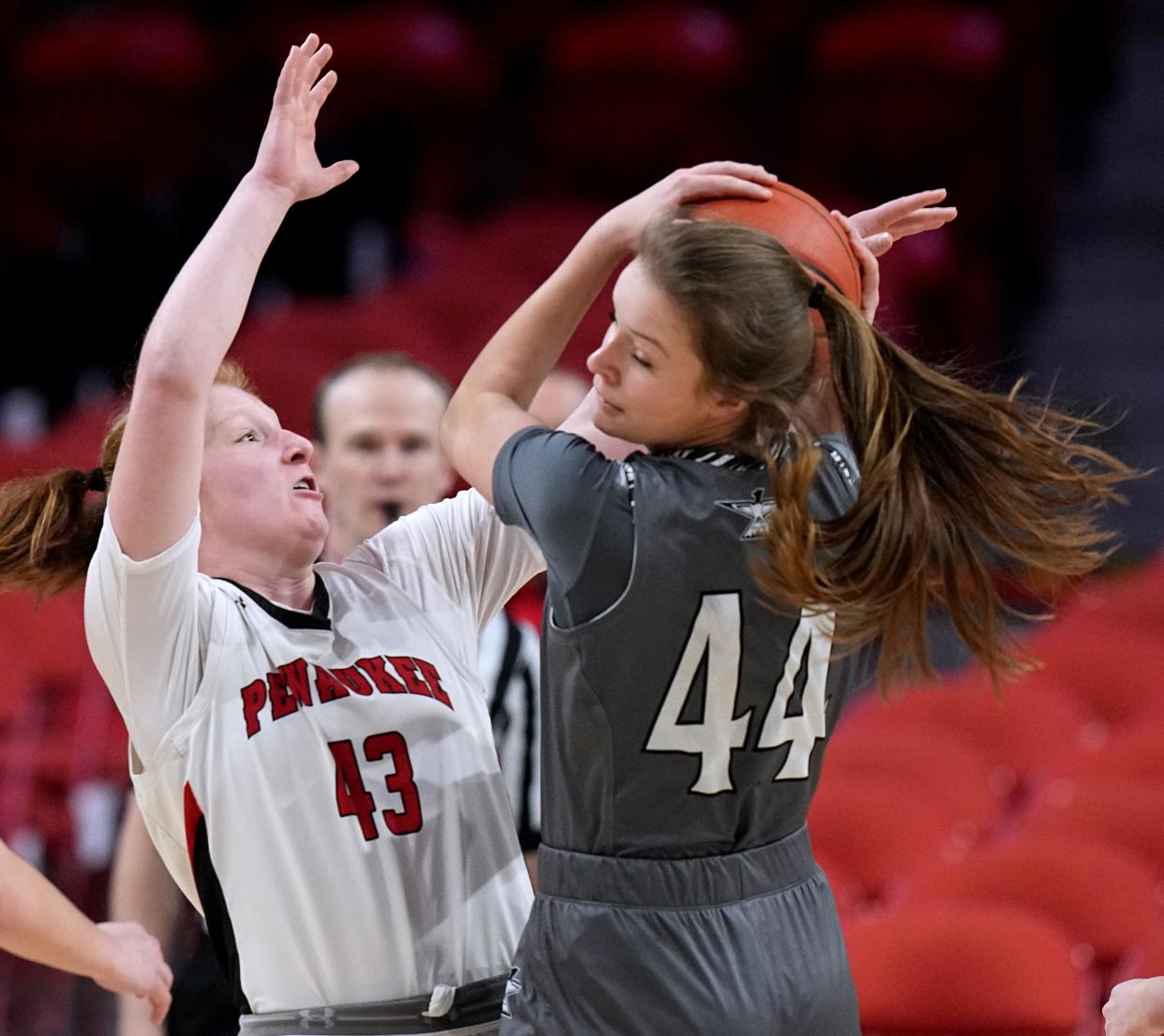 Lakeland Union junior Kristina Ouimette (44) will play at UWGB, joining her sister Julianna with the Phoenix.