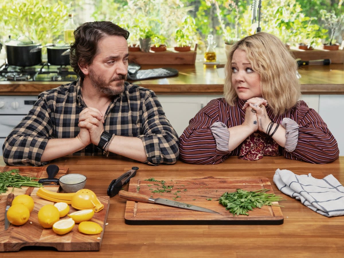 Ben Falcone and Melissa McCarthy in ‘God’s Favorite Idiot’ (Netflix)