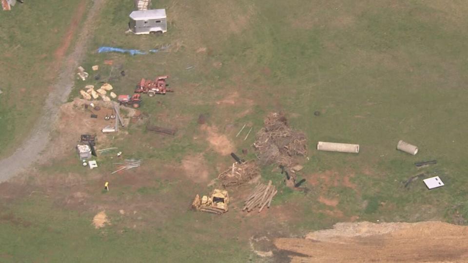 Chopper 9 Skyzoom caught the tornado damage that hit the Mt. Ulla area in Rowan County.