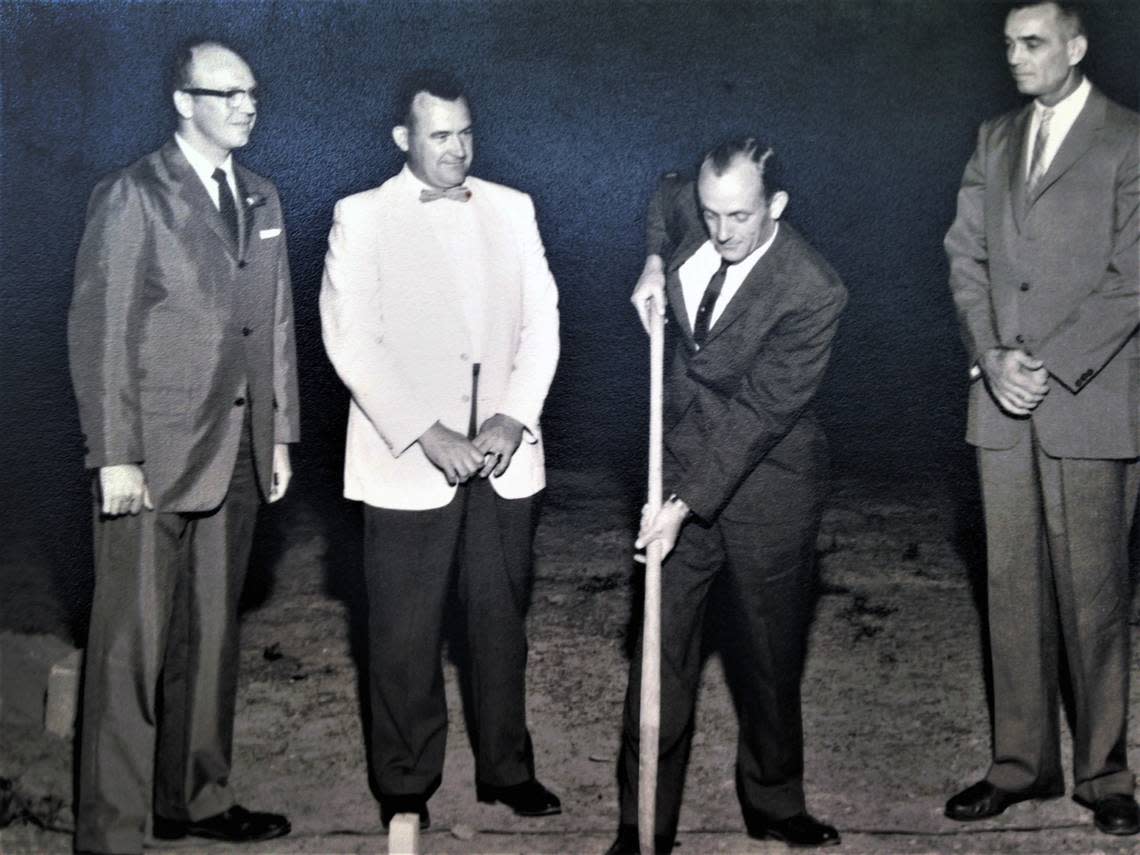 Julian May, far left, Wesleyan Memorial United Methodist in Opelika, Alabama. This photo is from the groundbreaking ceremony for that church..