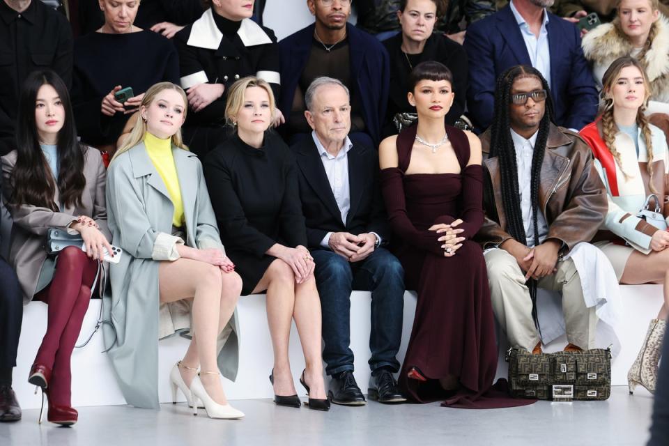 Hyekyo Song,  Ava Philippe, Reese Witherspoon, Michael Burke and Zendaya attend the Fendi Haute Couture show (Getty Images for Fendi)