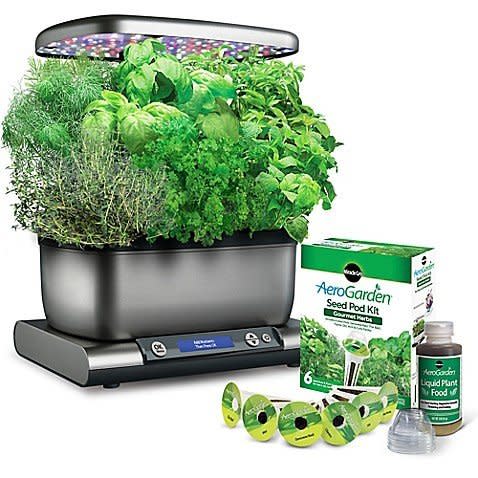 Instead of consistently buying herbs at the market, grow your own at home that are free of wasteful packaging, fresh, and less expensive in the long run. Get this&nbsp;Miracle-Gro&reg; AeroGarden&trade; at <a href="https://www.bedbathandbeyond.com/store/product/miracle-gro-reg-aerogarden-harvest-plus-with-seed-kit/3305598" target="_blank">Bed Bath &amp; Beyond</a>.