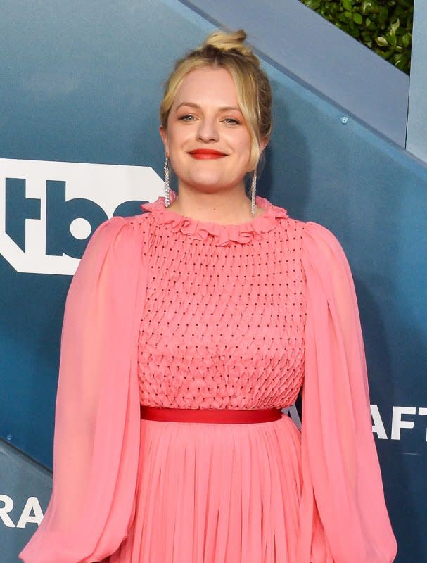 Elisabeth Moss arrives for the 26th annual SAG Awards held at the Shrine Auditorium in Los Angeles on January 19, 2020. The actor turns 41 on July 24. File Photo by Jim Ruymen/UPI