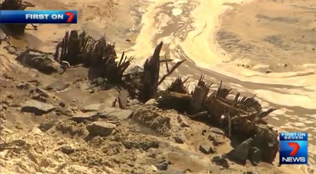 Many of the old timbers from the 1959 build have fallen apart. Photo: 7 News