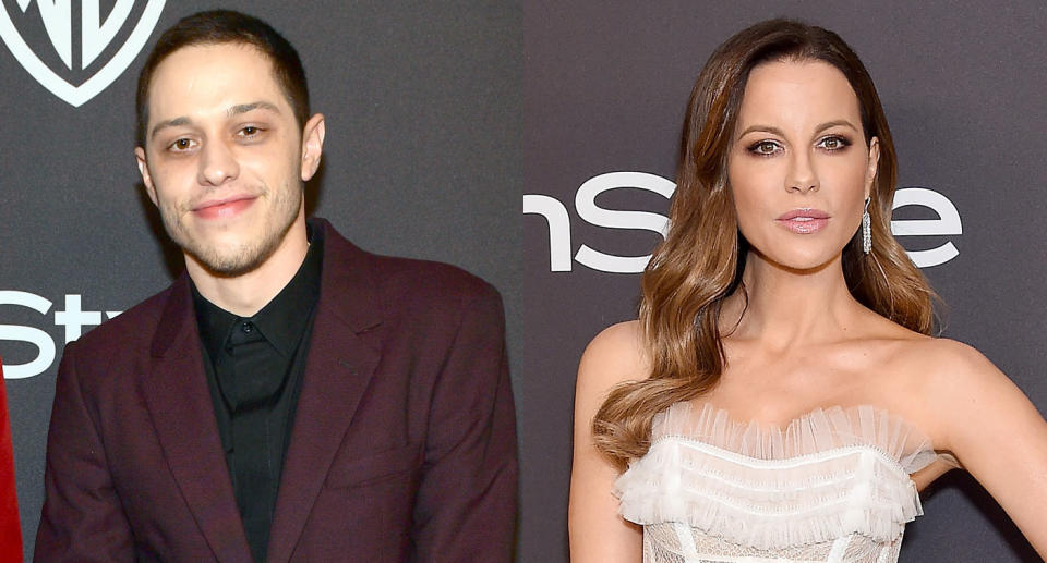 Kate Beckinsale and Pete Davidson hung out at Netflix’s Golden Globes party — and the internet thinks this may be the best rebound of all time. (Photo: Getty Images)