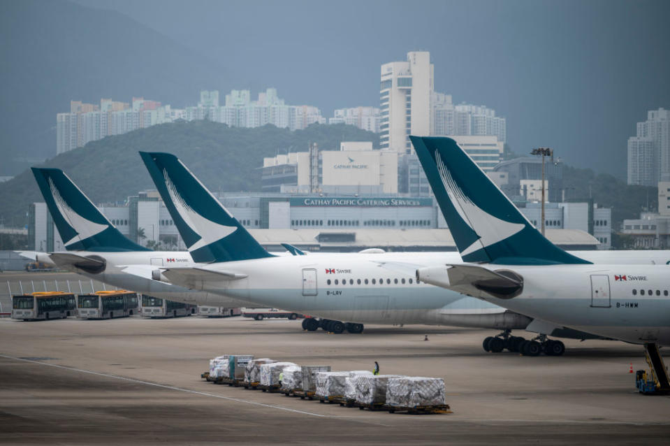 國泰空服醞釀聖誕新年罷工 (NurPhoto via Getty Images)