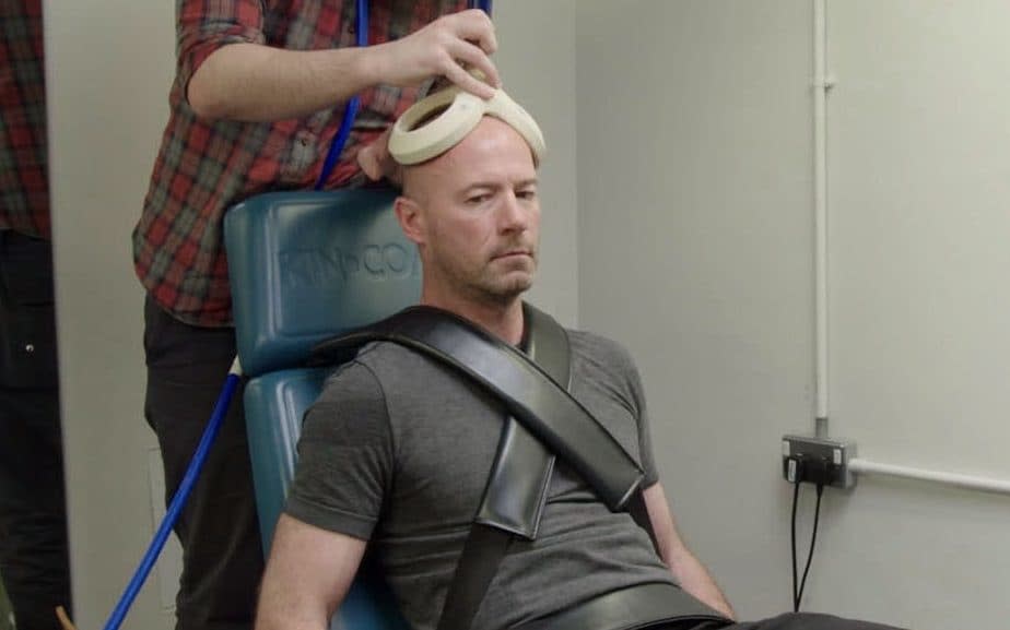 Alan Shearer being tested for decreased brain function after heading footballs  - WARNING: Use of this copyright image is subject to the terms of use of BBC Pictures' Digital Picture