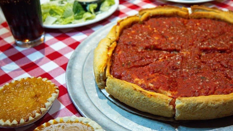 Deep dish pizza