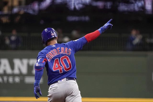 Plunked again, Contreras hits back with HR, Cubs beat Brews