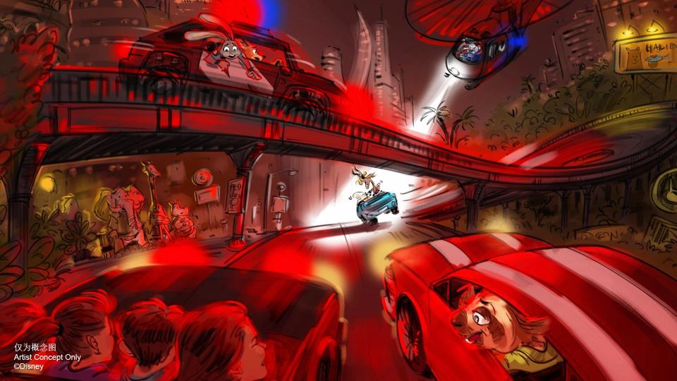Guests will race to find Gazelle, who has been kidnapped, in the new attraction Zootopia: Hot Pursuit coming to Shanghai Disney.