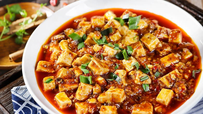 Plate of mapo tofu