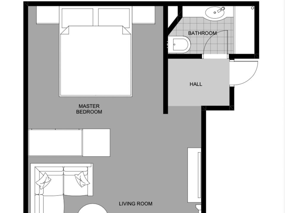 A rendering of a suite layout aboard the MV Gemini with Life at Sea Cruises