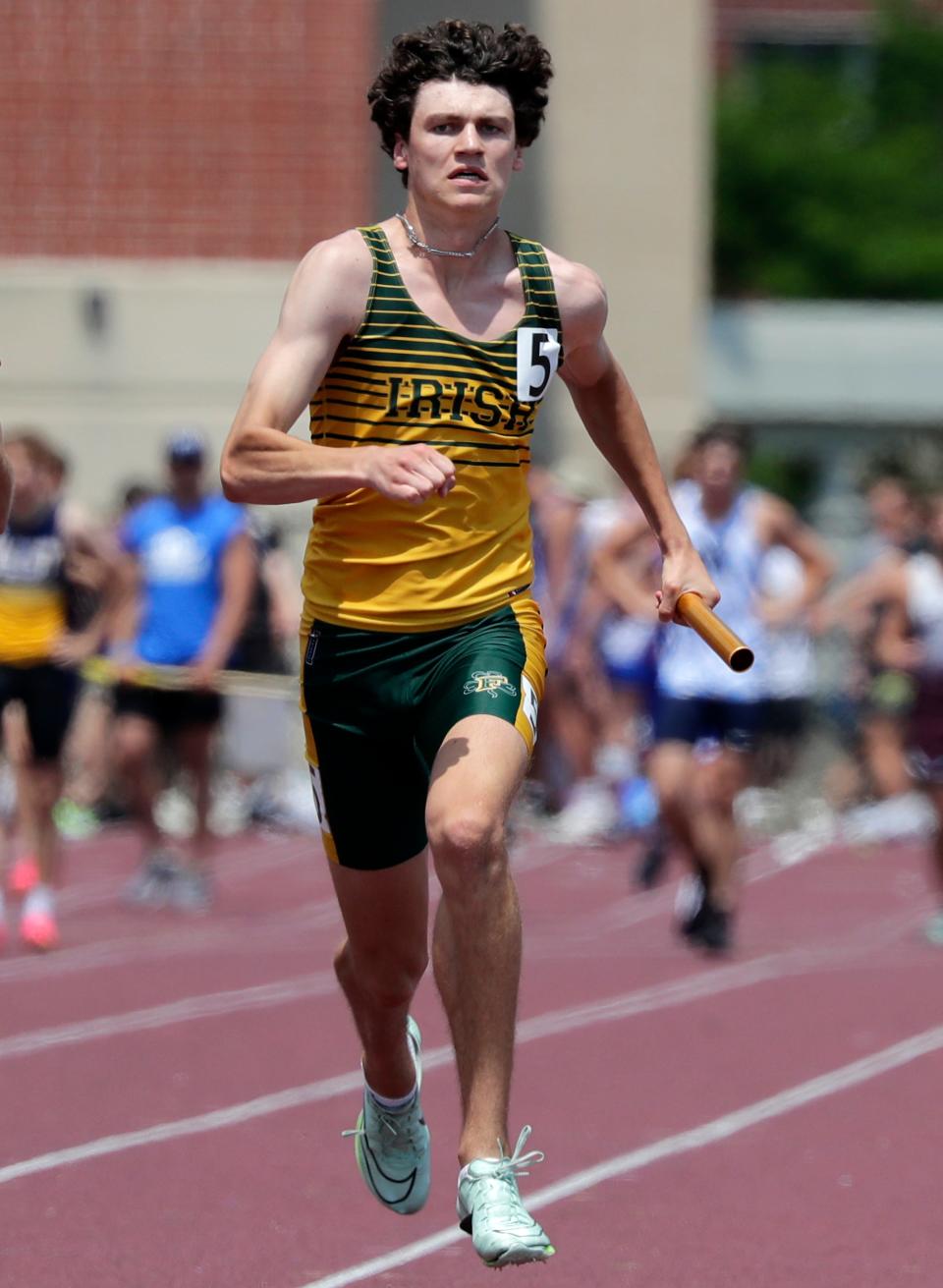 Freedom's Gavin Greiner ran the anchor leg of his team's 400-meter relay team that finished sixth in Division 2 at the WIAA state track and field meet.