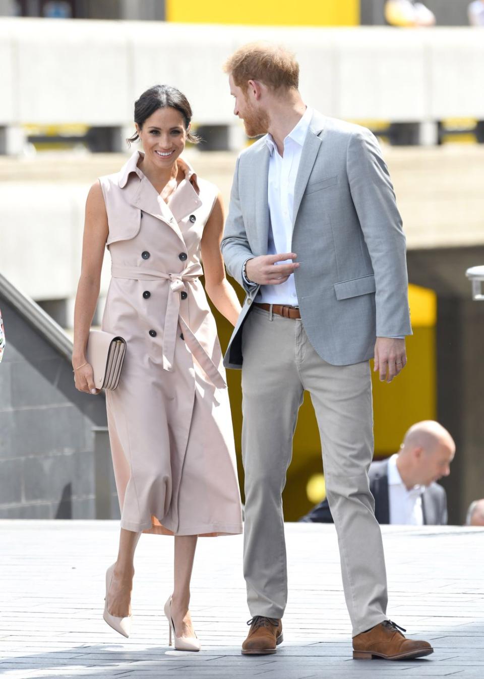 18) Harry makes sure Meghan's always near...