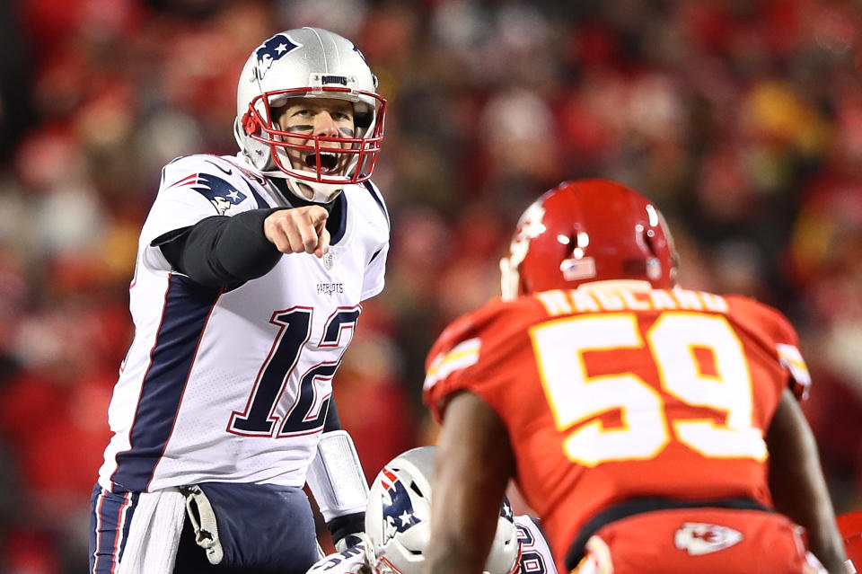 An uncommon Tom Brady turnover prevented the Patriots from taking a big early lead against the Chiefs. (Getty)