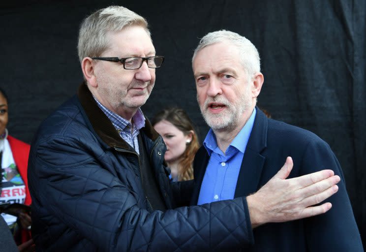 “Crash, bang, wallies?” Len McCluskey and Jeremy Corbyn (Rex)