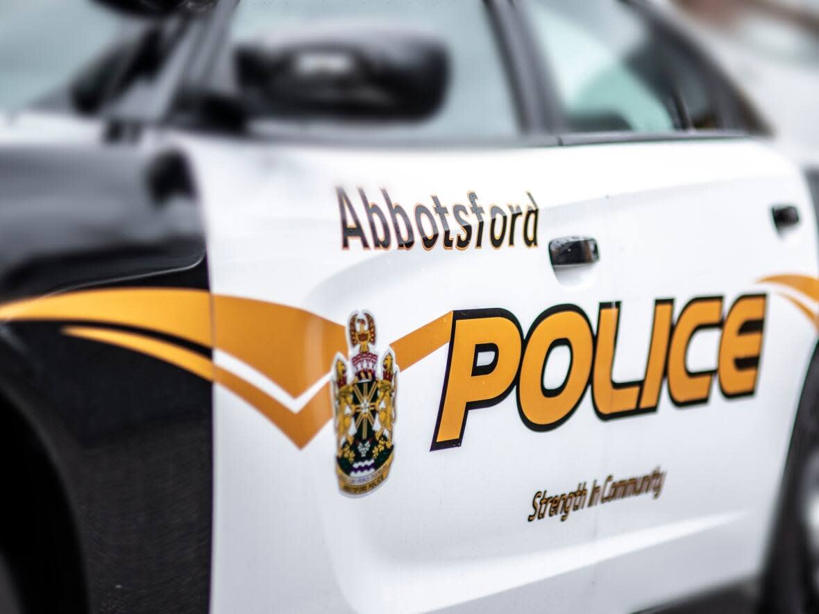 Abbotsford police responded to a collision at approximately 11:30 p.m. in the 36500 block of South Parallel Road on Friday.  (Abbotsford Police Department - image credit)