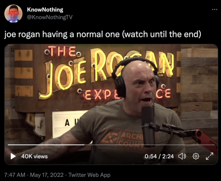 Joe Rogan is being mocked on Twitter after realising he&#x002019;d shared a fake news story on his podcast (Spotify)
