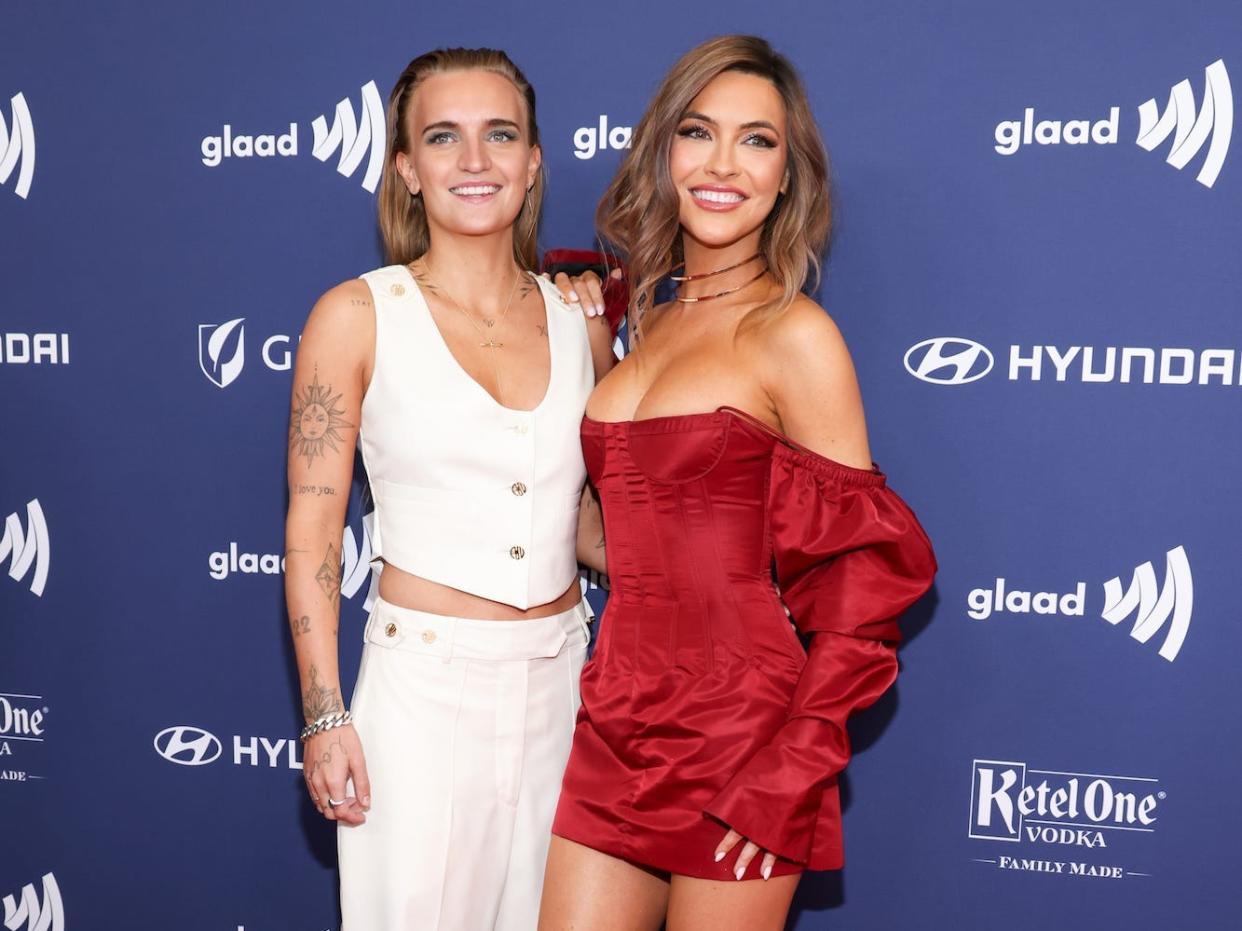 G Flip and Chrishell Stause at the 2023 GLAAD Media Awards.