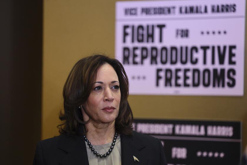 Vice President Kamala Harris speaks at Planned Parenthood, Thursday, March. 14, 2024, in St. Paul, Minn. (AP Photo/Adam Bettcher)