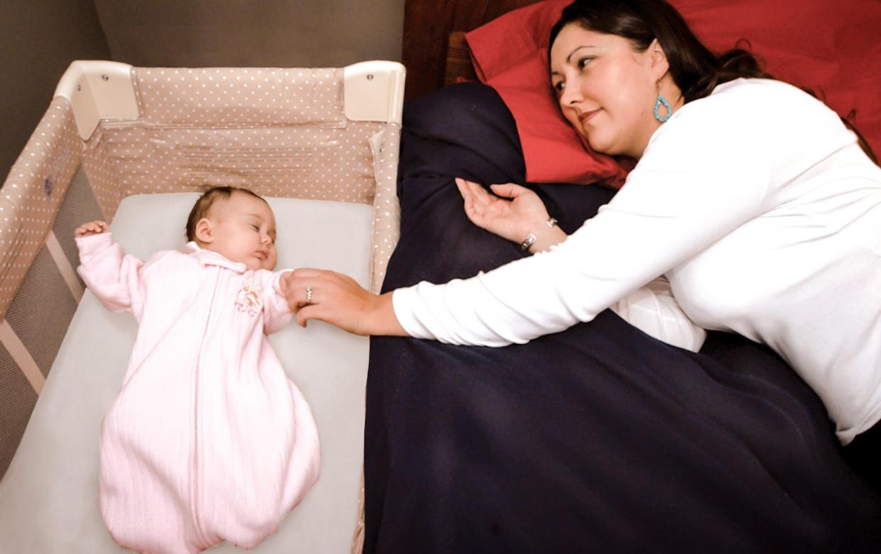 Roomsharing can be done following safe infant sleep guidelines. <a href="https://www.flickr.com/photos/nichd/48099673893/in/album-72157709600411907/" rel="nofollow noopener" target="_blank" data-ylk="slk:National Institute of Child Health and Human Development;elm:context_link;itc:0;sec:content-canvas" class="link ">National Institute of Child Health and Human Development</a>