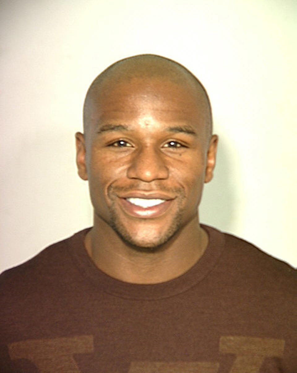 LAS VEGAS, NV - UNDATED: In this handout provided by the Las Vegas Police Department, boxer Floyd Mayweather Jr. poses for a mug shot in Las Vegas, Nevada. Mayweather was arrested for a misdemeanor battery warrant December 16, 2010 at a casino on the Las Vegas Strip and booked into the Clark County Detention Center.  (Photo by Las Vegas Police Department via Getty Images)