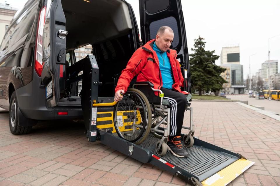 A person using a wheelchair-accessible Uklon service. (Uklon press service)