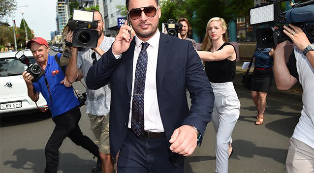 Salim Mehajer, deputy mayor of Auburn, departs Burwood Local Court in Sydney last year. Photo: AAP