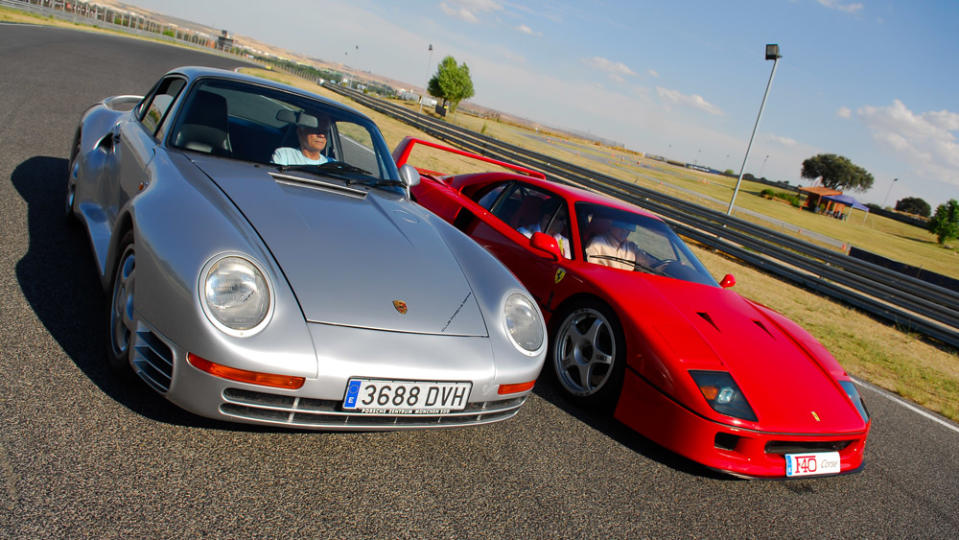 The Ferrari F40 and Porsche 959.