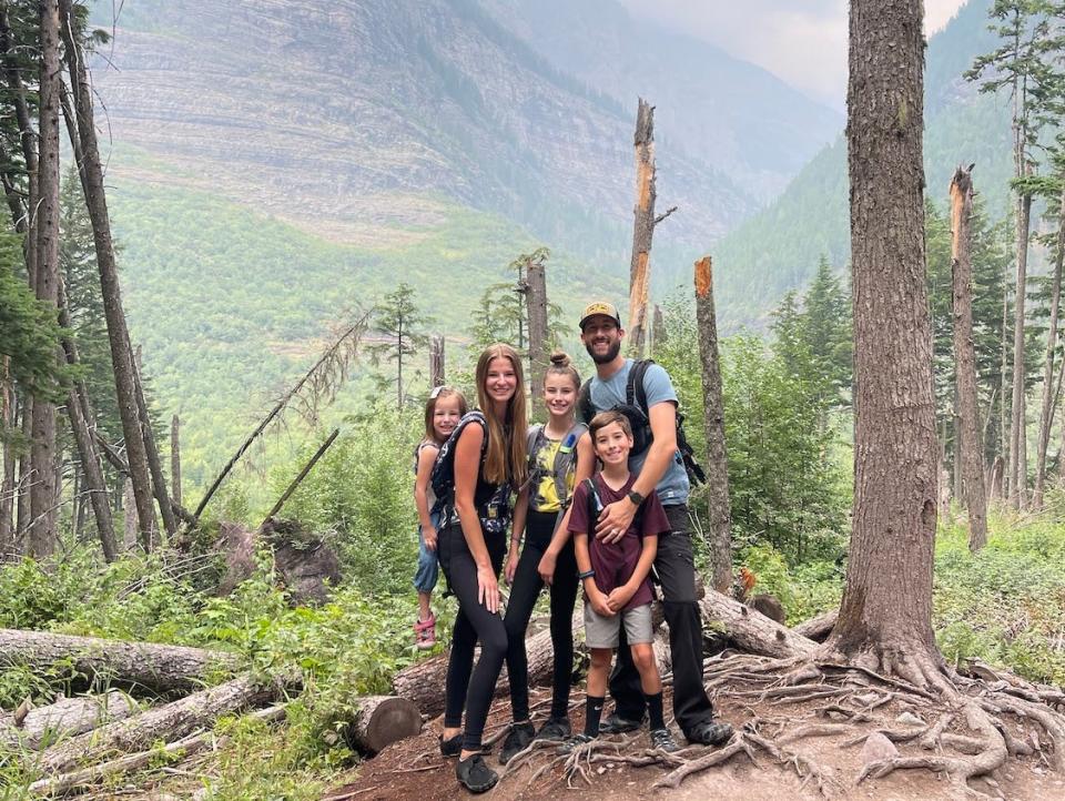 The Garcia family on a hike.