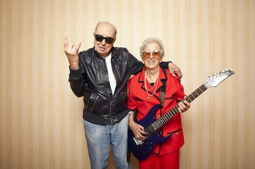 <span class="caption">A comforting myth.</span> <span class="attribution"><a class="link " href="https://www.shutterstock.com/image-photo/cool-fashion-elder-couple-electric-guitar-103080317" rel="nofollow noopener" target="_blank" data-ylk="slk:tommaso lizzul/Shutterstock;elm:context_link;itc:0;sec:content-canvas">tommaso lizzul/Shutterstock</a></span>