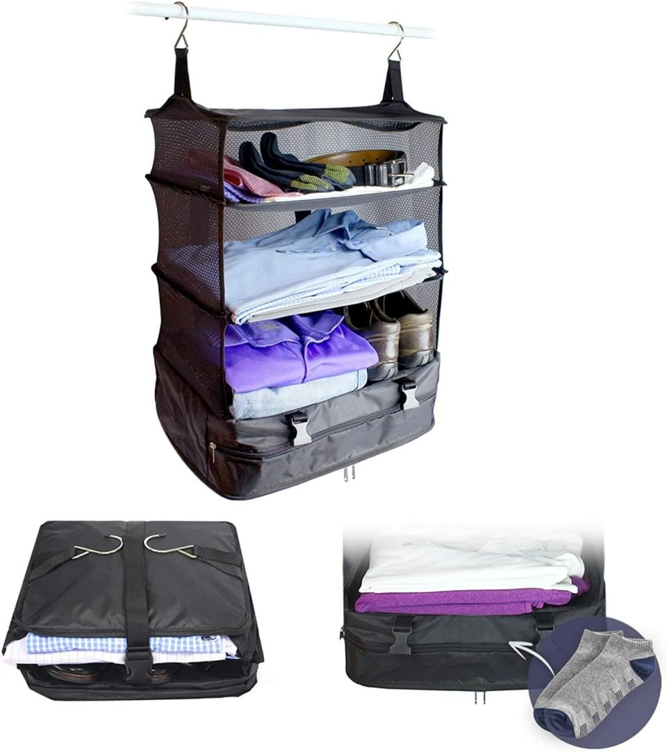 Stow-N-Go Travel Luggage Organizer and Packing Cube Space Saver