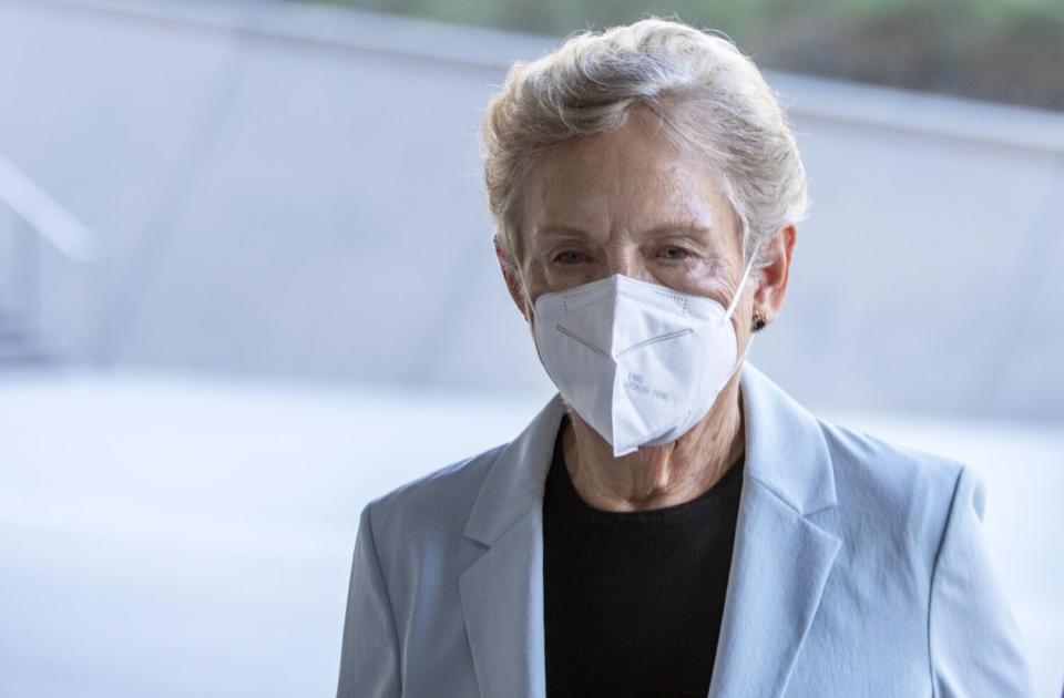 Marilyn Flynn, former dean of USC's school of social work, shown entering federal court in September 2022.