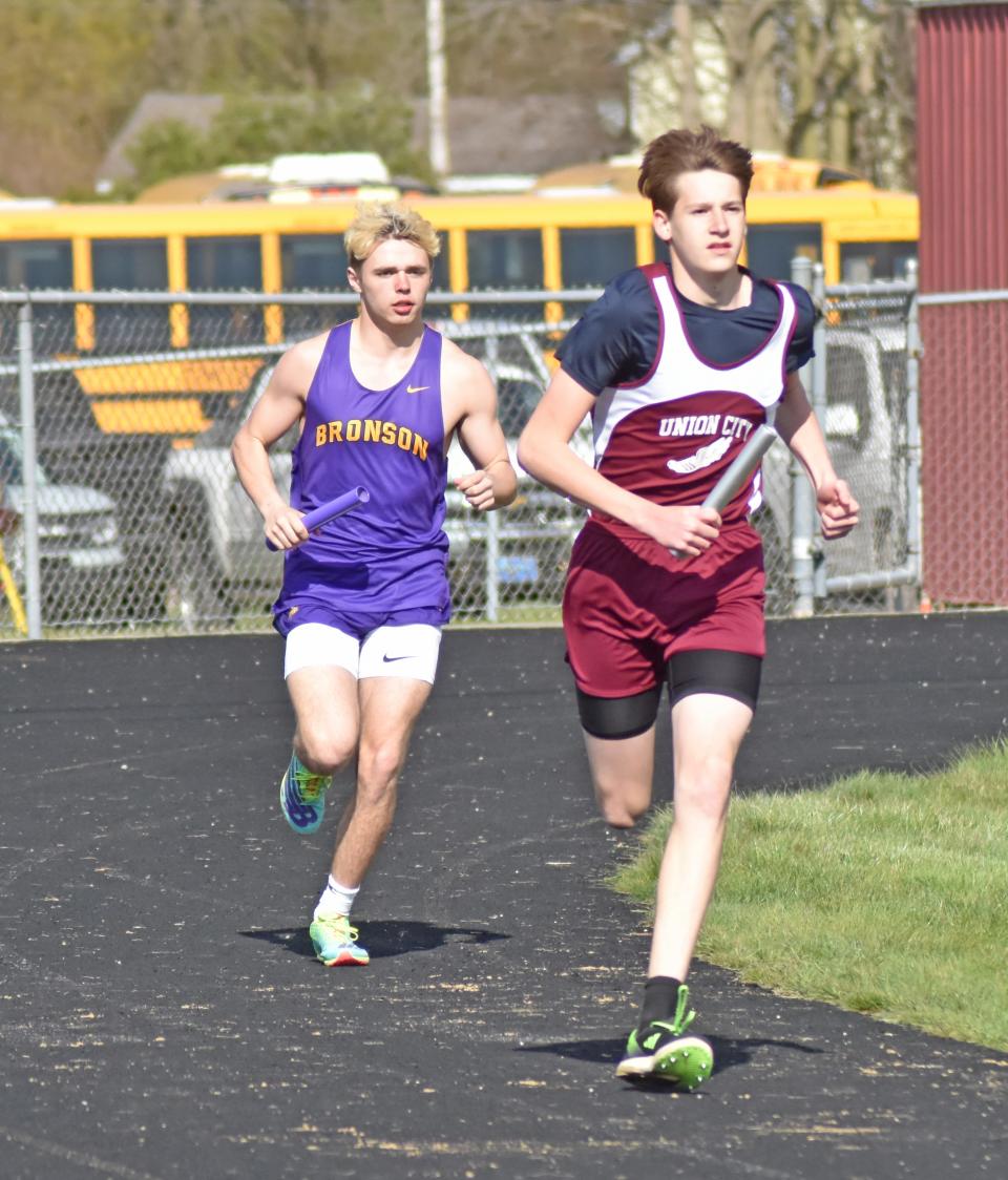 Union City's Cohen Burdick, shown here in action last season, took a pair of wins Wednesday to help defeat Concord and Maple Valley