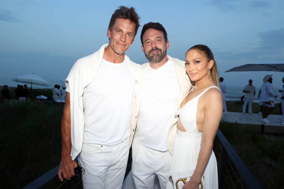 American football legend Ton Brady, Ben Affleck and his wife Jennifer Lopez (Instagram @michaelrubin)